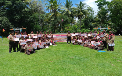 Organisasi Pramuka MTsN 1 Bone Gelar Diklat di Alam Terbuka