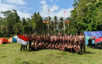Diklat Anggota Baru Pramuka MTsN 1 Bone Resmi Digelar: Siraman Kenang Peresmian Anggota Baru